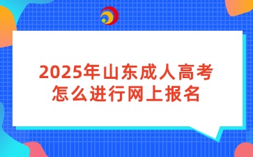 2025年山東成人高考怎么進行網(wǎng)上報名